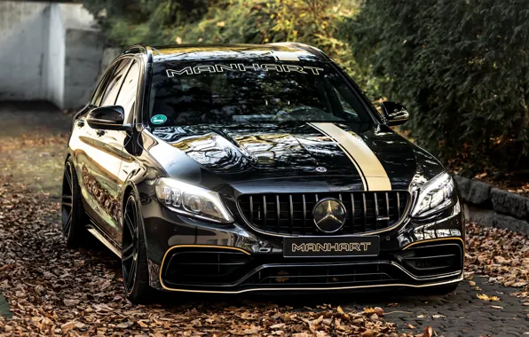 Mercedes-Benz, Mercedes, Front, Black, Autumn, Tuning, Manhart, S205