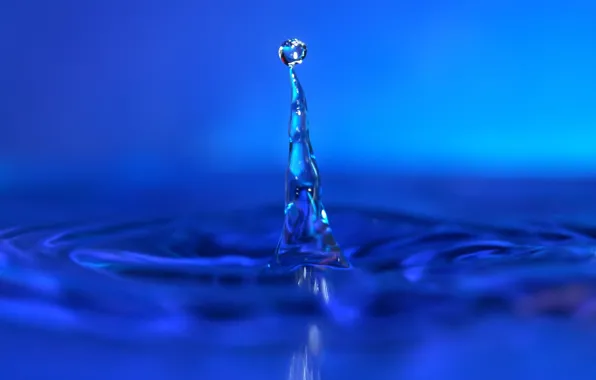 Blue, drop, Water