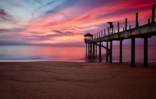 Landscape, nature, the ocean, dawn, pierce