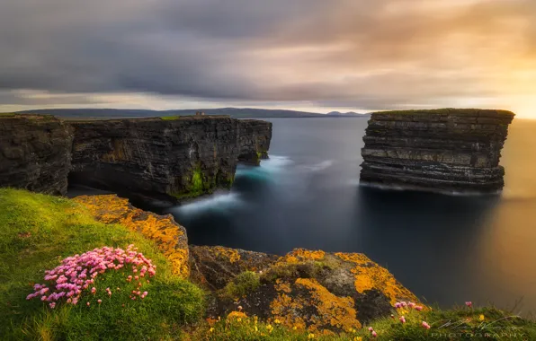 Picture sea, landscape, clouds, nature, rocks, shore, Ireland