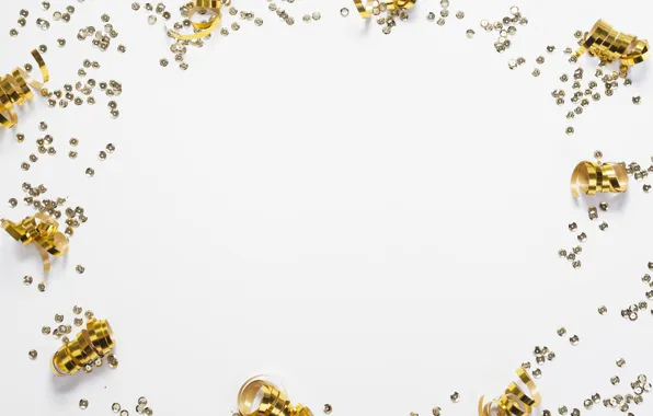 Background, holiday, Shine, texture, white background, gold plated, serpentine, sequins