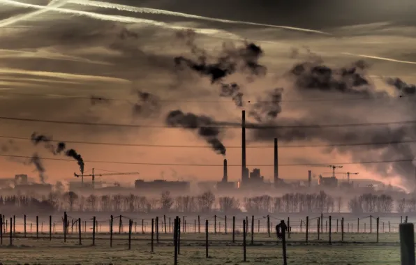 Pipe, the darkness, smoke, haze