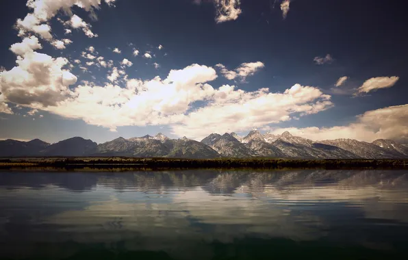 The sky, water, mountains, photo, hills, Wallpaper, landscapes, beauty