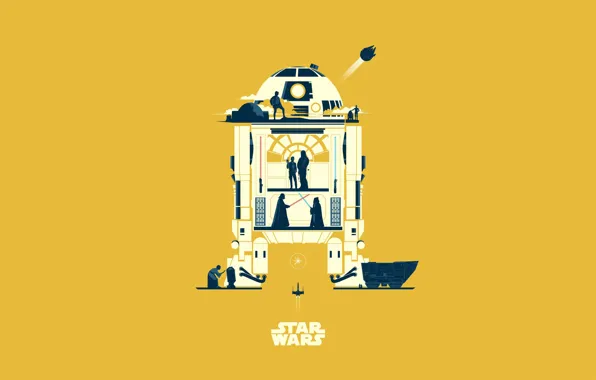 Minimalism, Star Wars, Star wars, Art, Art, Fiction, Fiction, R2-D2