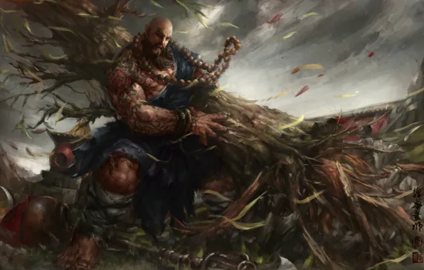 Muscle, power, man, monk, shuihu