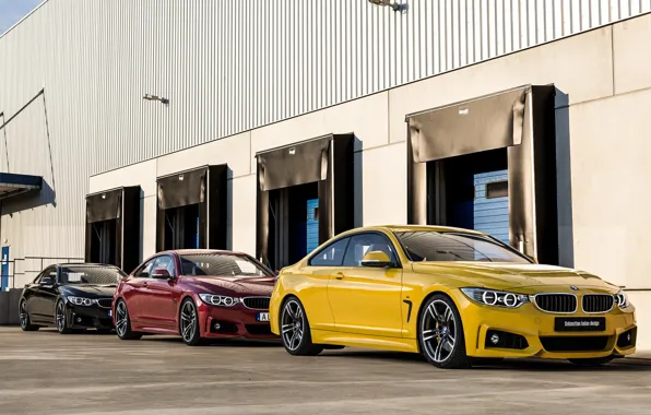 Red, Auto, Black, Yellow, BMW, Machine, Three, Car
