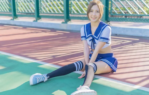 Summer, look, girl, form, legs, sitting
