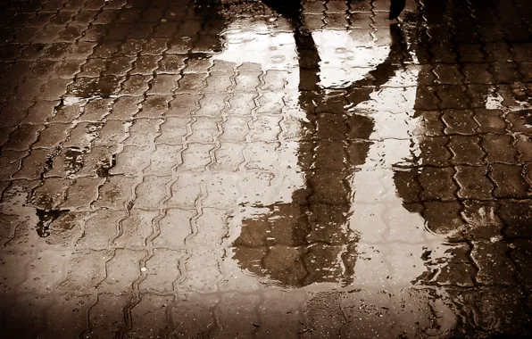 Picture road, asphalt, water, reflection, rain, shadow