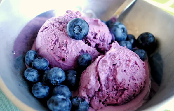 Picture berries, the sweetness, food, blueberries, ice cream, dessert, delicious, blueberries