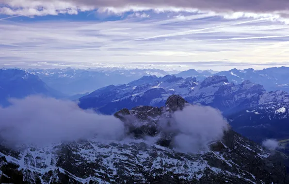 The sky, landscape, mountains