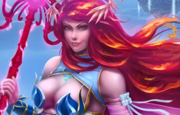 Chest, girl, art, MAG, staff, red, lana solaris