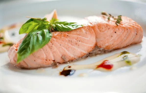 Sauce, salmon, Basil