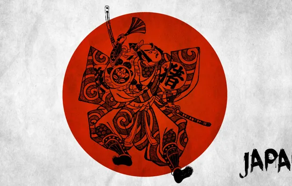 Picture minimalism, Japan, samurai