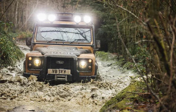 Dirt, Land Rover, Yellow, SUV, Defender, Land Rover, 2021, 405 hp