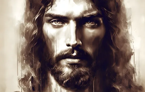 Look, Jesus, portrait, male, religion, monochrome, teacher, faith