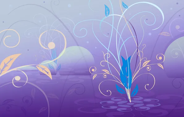 Leaves, line, paint, plant, vector, the volume