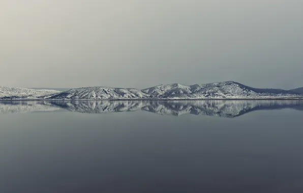 Winter, cloudy, Bosnia and Herzegovina, Blidinje Lake, Blidinje