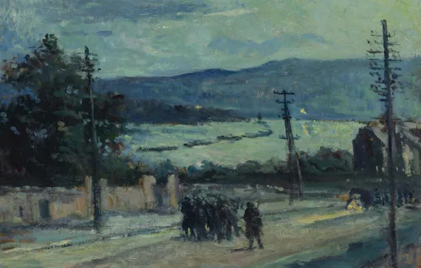 Landscape, picture, 1917, Maximilien Luce, Maximilien Luce, Wilbois. Road