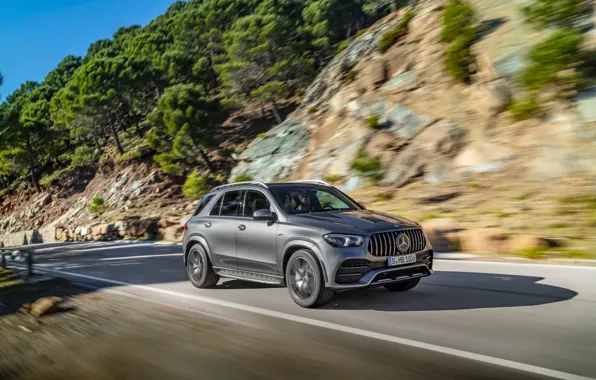 Machine, lights, Mercedes-Benz, speed, crossover, Mercedes-AMG, GLE 53, 4Matic+