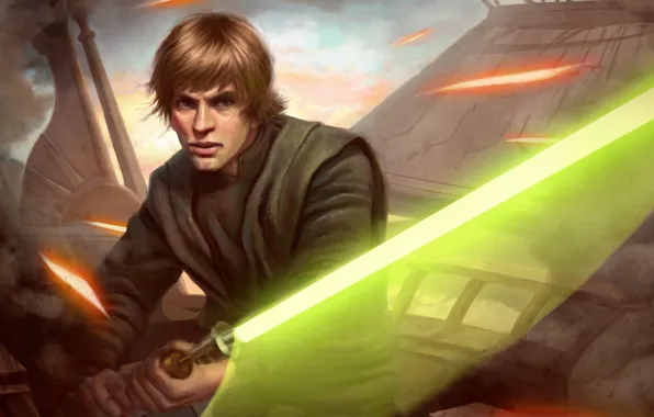 Star Wars, Jedi, lightsaber, Luke Skywalker, laser beams