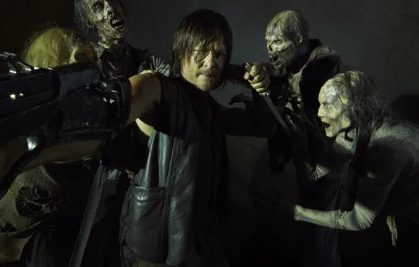 Picture knife, zombies, The Walking Dead, The walking dead, Norman Reedus, Daryl Dixon