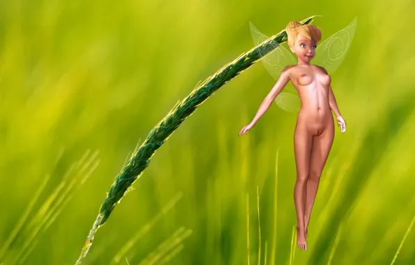 Naked, fairy, spike, flies, Tinker Bell, Tinker Bell, the cartoon princess