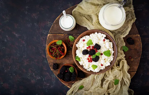 Breakfast, currants, BlackBerry, cheese, yogurt, Timolina