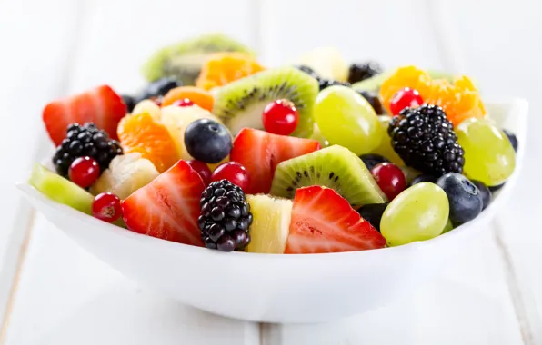 Picture berries, bowl, fruit, dessert, fruits, dessert, berries, fruit salad