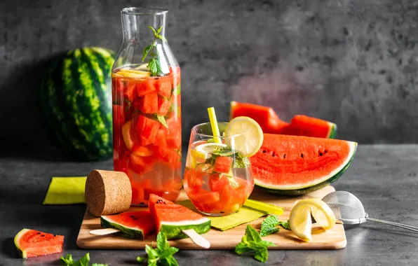 Picture fresh, drink, watermelon, Victor Hanachek