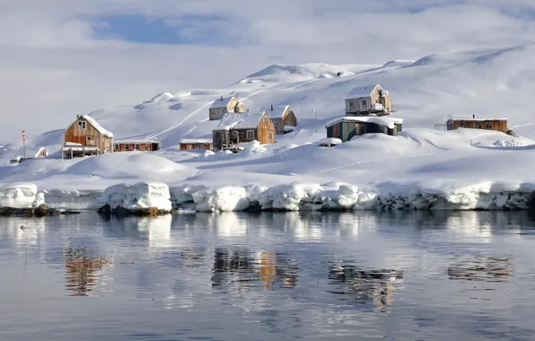 Picture home, village, Greenland