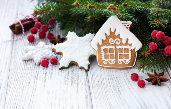 Picture decoration, New Year, Christmas, christmas, wood, merry, cookies, decoration