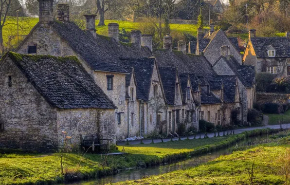 England, village, town, Bibury, Gloucestershire