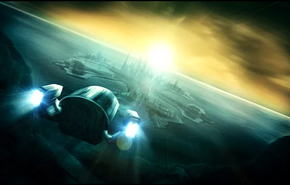 Space, fiction, ship, atlantis, jumper