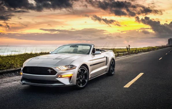 Sunset, Ford, California, Convertible, Mustang GT, 2019