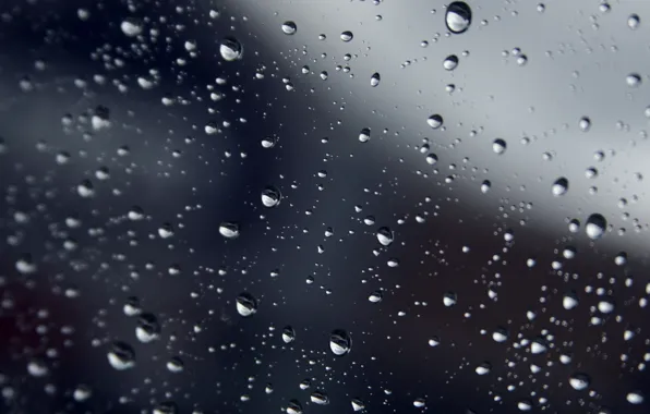 Picture glass, water, drops, Macro