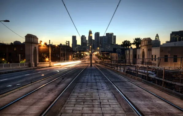 Picture sunset, the city, USA, Los Angeles