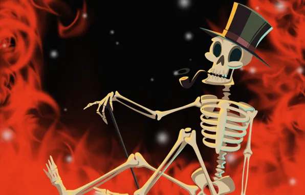 Fire, skeleton, Halloween, helloween