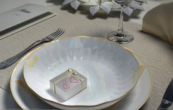 Table, gift, plate