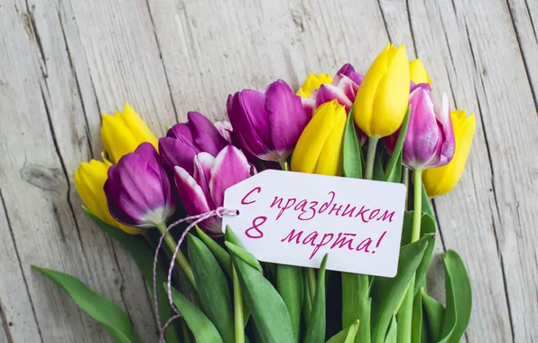 Flowers, bouquet, colorful, tulips, happy, March 8, yellow, flowers