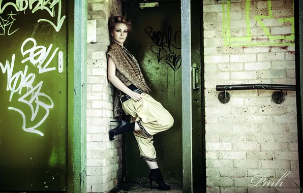 Girl, background, home