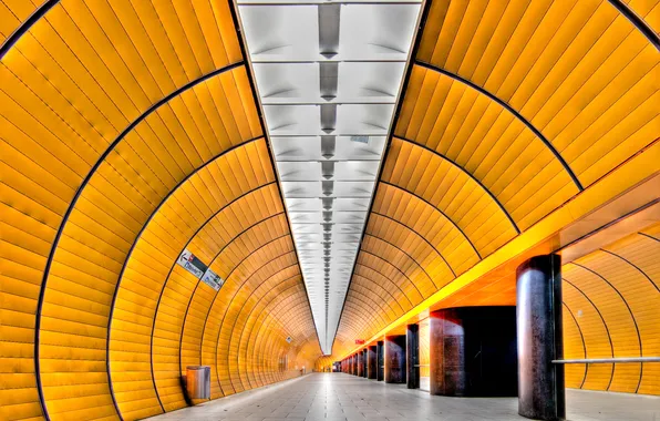 Picture YELLOW, COLOR, SUBWAY, METRO, TUNNEL