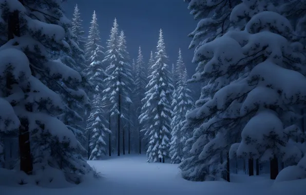 Winter, frost, forest, snow, trees, nature, winter, ate