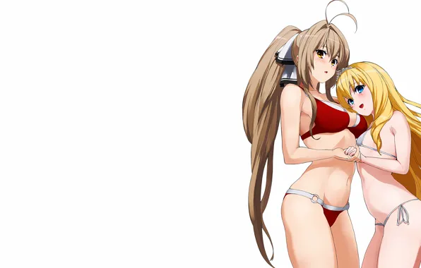 Sexy, cleavage, long hair, girls, boobs, anime, blue eyes, beautiful