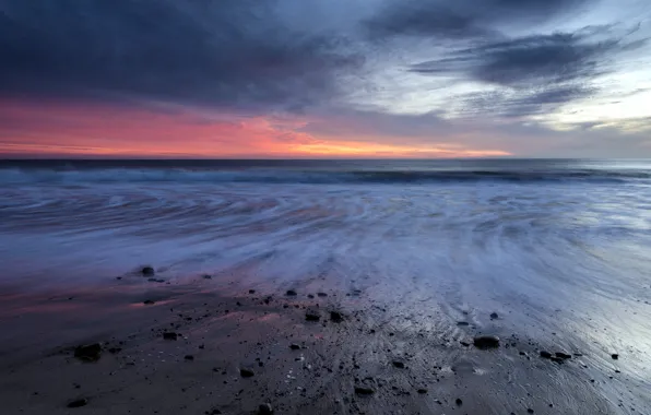 Picture sea, sunset, United States, California, Sycamore Cove