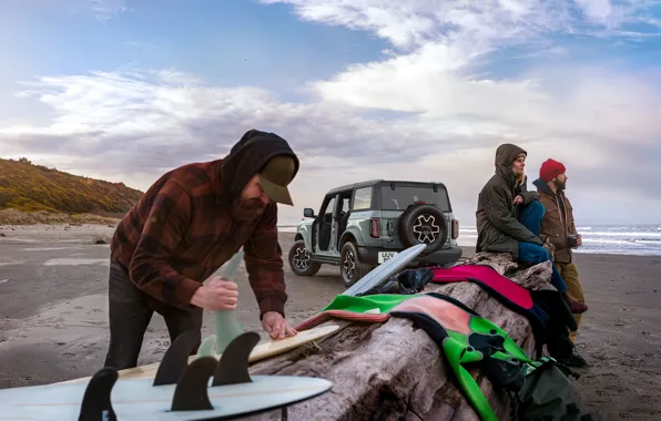 Ford, People, SUV, The sea shore, Ford Bronco, 2022