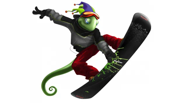 Picture lizard, Novell, SUSE Linux geeko, Snowboarder