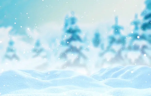 Winter, forest, snow, snowflakes, texture, ate, Christmas, the snow