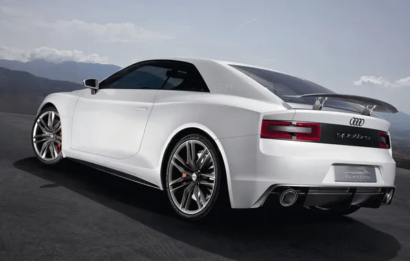 Picture road, white, Audi Quattro Concept