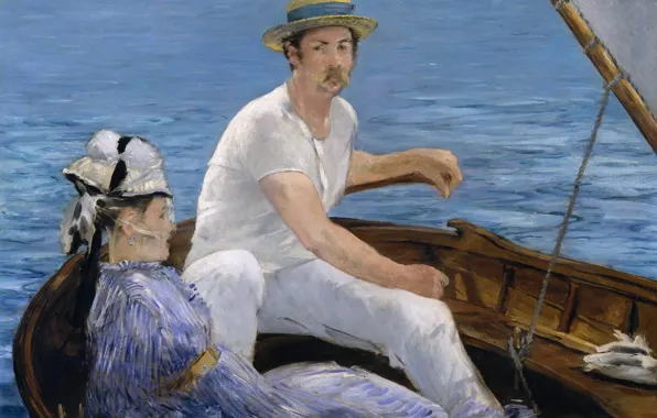Boat, picture, impressionism, Edouard Manet, genre, Edouard Manet, Rowing