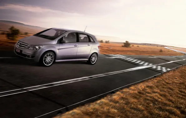 Road, the game, rails, track, car, Mercedes